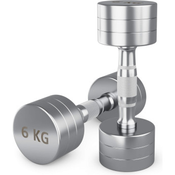 Гантель UNIX FIT PRO круглая хромированная 6 кг, 2 шт.